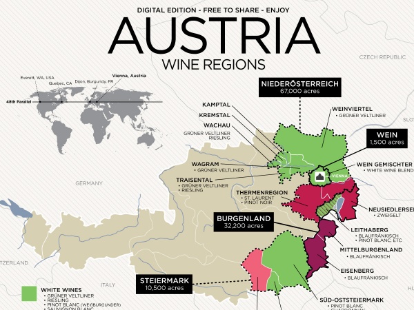 Austria wine map
